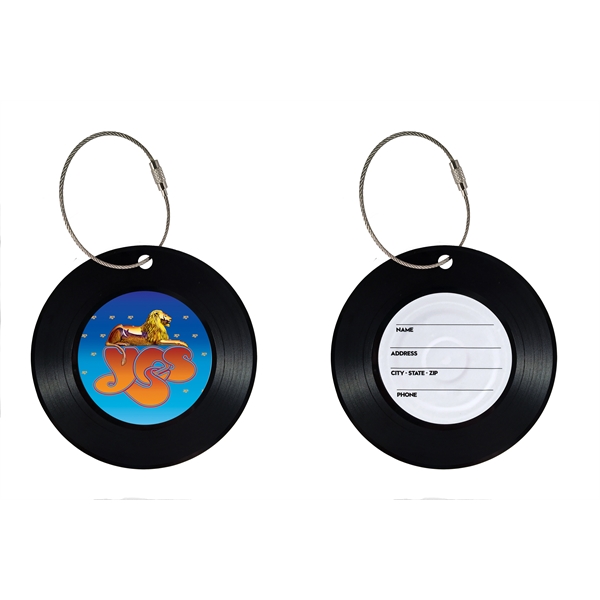 Record Luggage Tag W/ Steel Cable Loop