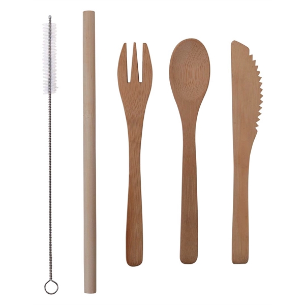 Bamboo Utensils with RPET Pouch