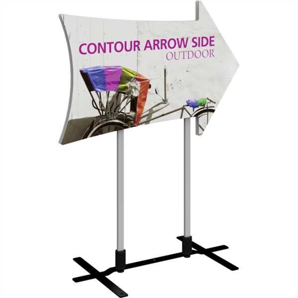 Contour Double-Sided Outdoor Sign Arrow Side - Plate Base