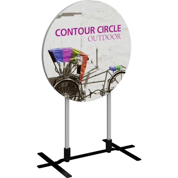 Contour Double-Sided Outdoor Sign Circle - Plate Base