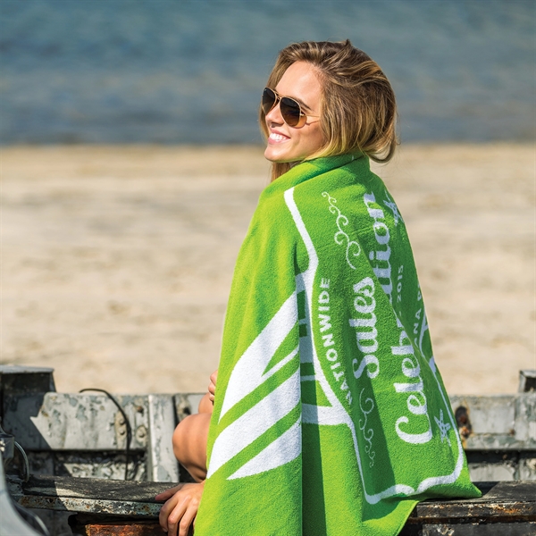 Custom Jacquard Terry Velour Beach Towels