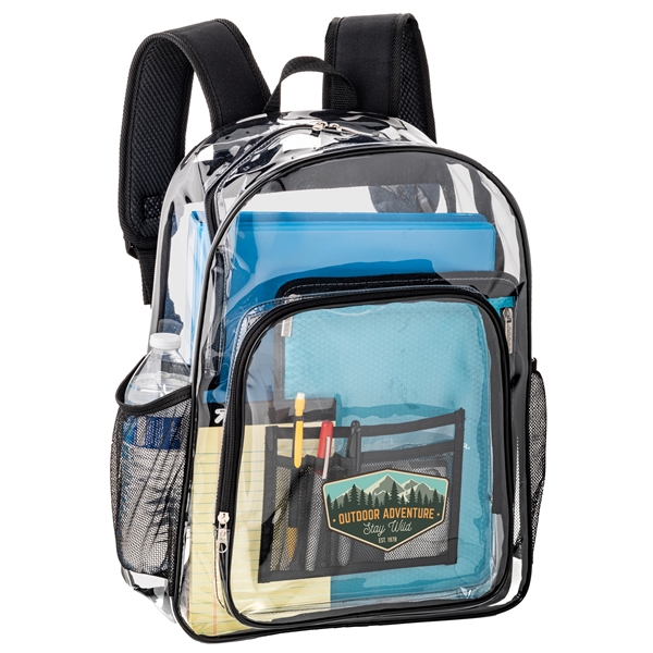 Clear Vinyl Backpack with Padded Straps