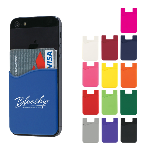 colorful branded silicone phone wallet