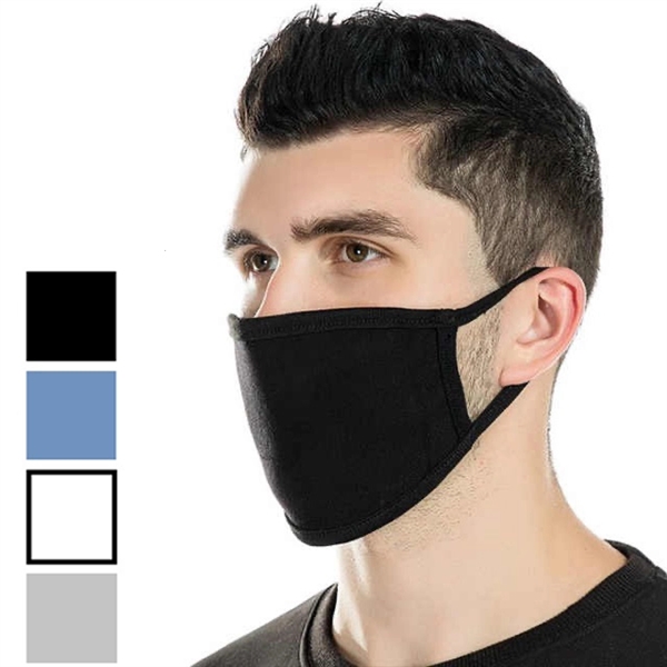 USA Made 3-Layer Reusable Cotton Face Mask w/ Elastic Loop