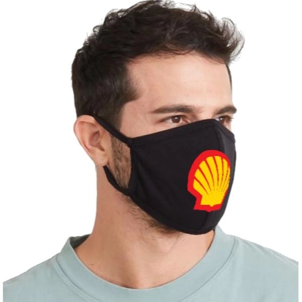USA Printed 3-Layer Cotton Face Mask w/ Elastic Ear-Loop