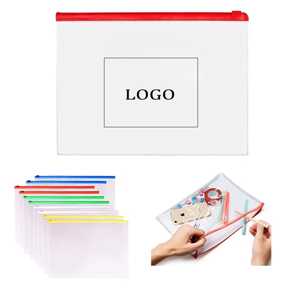 A4 Clear Document Bags Plastic Zip Envelope Folder