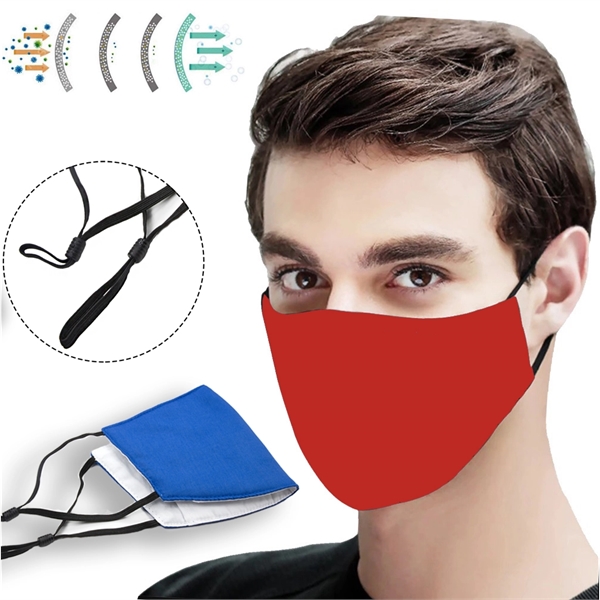 4 Layer Blank Cotton Face Mask w/ Adjustable Ear Loop