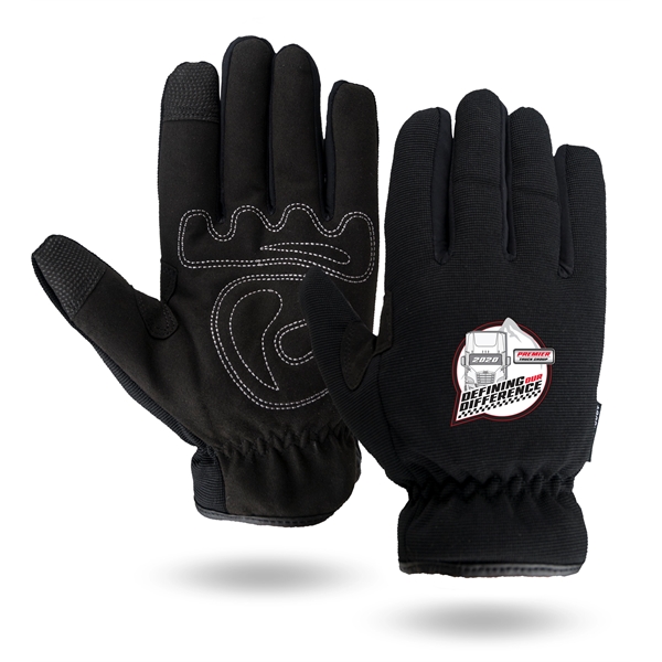Touchscreen Winter Lined Black Mechanics Gloves