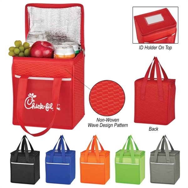 Non-Woven Wave Design Kooler Lunch Bag