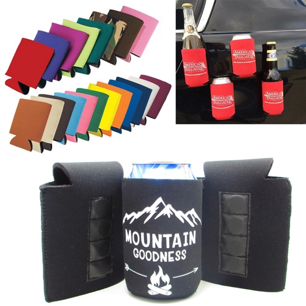 Collapsible Magnetic Can And Bottle Cooler Holder