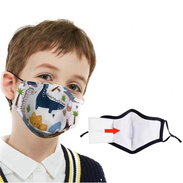 Kids  w/ Full Color Imprint Cotton Safety Face Masks