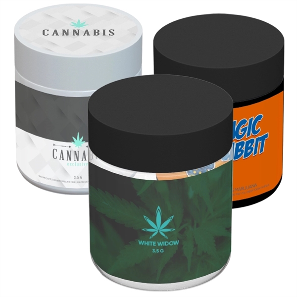 Custom Glass Jar 3 oz (1/8th) With Label