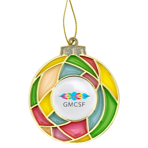 Stained Glass Bulb Christmas Holiday Ornament