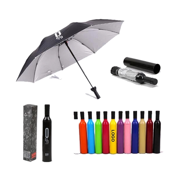 Wine Bottle Shaped Foldable Umbrella