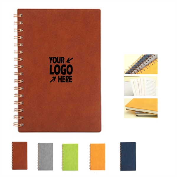 Soft Leather Meeting Record Book Sheepskin Coil Notebook