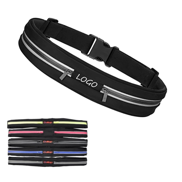 Dual Pouch Expandable Sweatproof Reflective Waist Pack