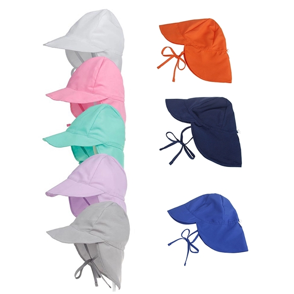 Toddler Bucket Hat Beach Cap W/ Neck Flap