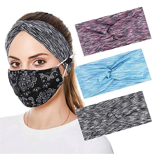 Headbands with Buttons for Mask
