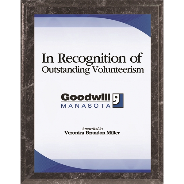 6" x 8" Sublimated Value Plaque - Black Marble Panel