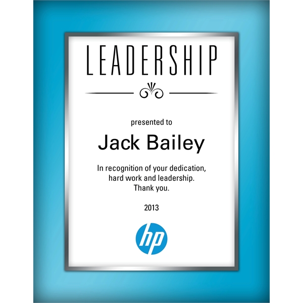 7" x 9" Splash of Color Plaque - White & Light Blue