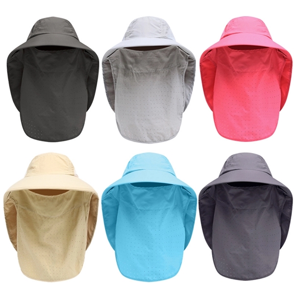 Wide Brim Bucket Fishing Hat W/ Face Neck Flap