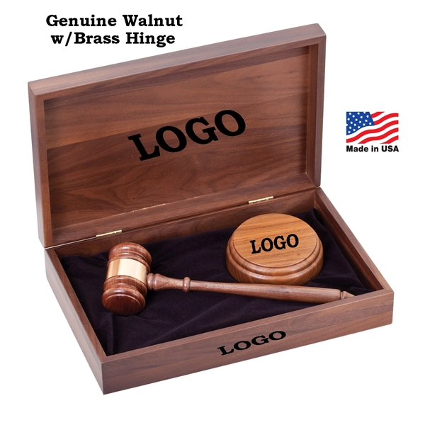 Genuine Solid Walnut Gravel & Block Presentation Set