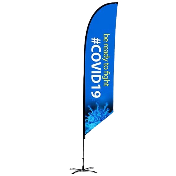 11ft Custom FEATHER FLAG Double Sided -Angled- PACKAGE "D"