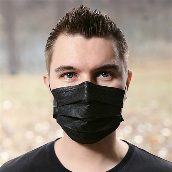 Black 3-Ply Disposable Mask