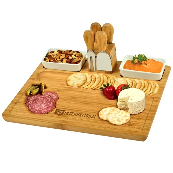 Bamboo Charcuterie Cheese Board Large 7 piece Set