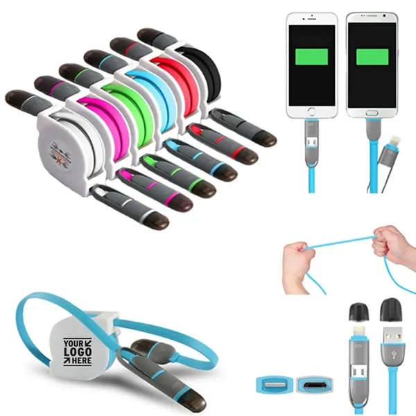 2-in-1 Retractable Charging Cable