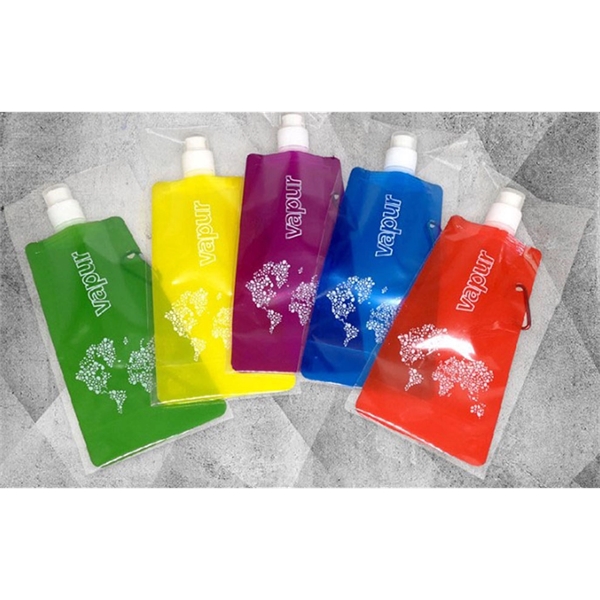 16Oz Collapsible Portable Water Bottle w/ Carabiner