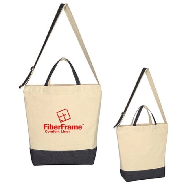Denim Kissed Cotton Canvas Tote Bag