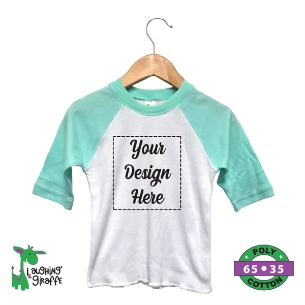 Baby Raglan T-Shirts White/Mint- Laughing Giraffe®