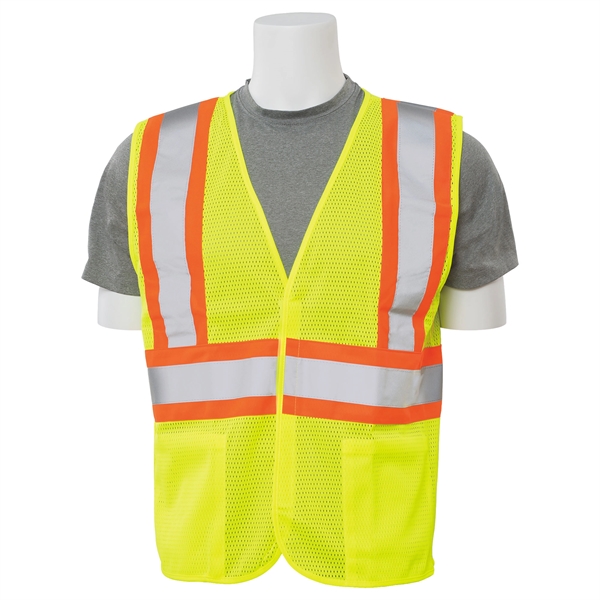 Contrasting Trim Mesh Safety Vest (Class 2)