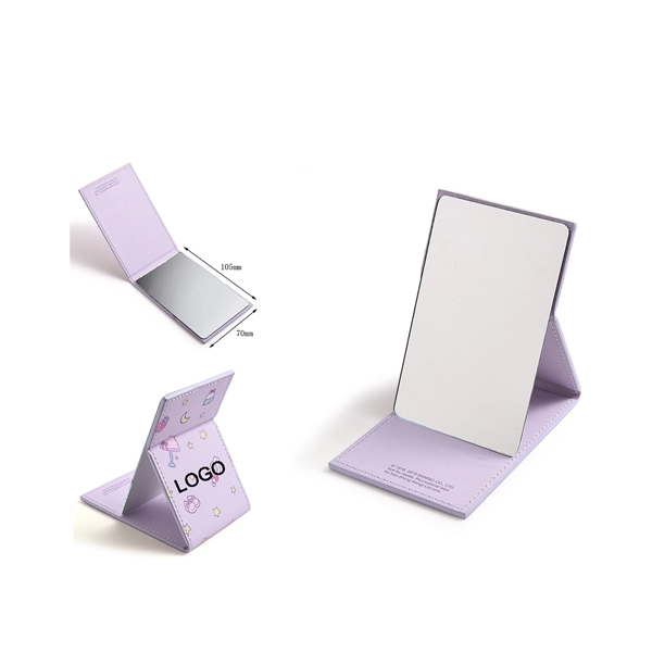 Folding Make Up Mirror With PU Leather Cover