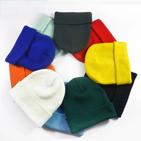 Warm Winter Hats Acrylic Knit Cuff  Beanie Cap