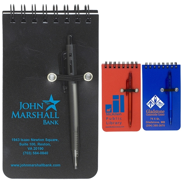 MONTEREY Pocket Sized Spiral Jotter Notepad Notebook w/ Pen