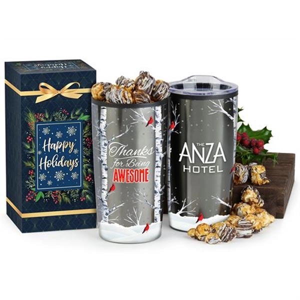 SS Tumbler 20-Oz.and Gourmet Popcorn Includes FREE Shipping