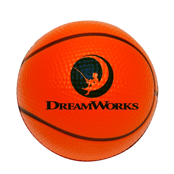 Basketball w/Custom Logo PU Foam Stress Reliever Ball