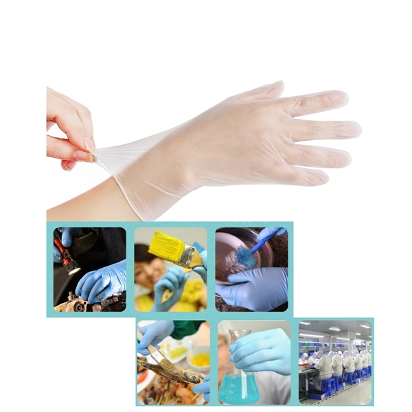 Squish Clear Vinyl Health Gloves Latex Free For Cooking Food