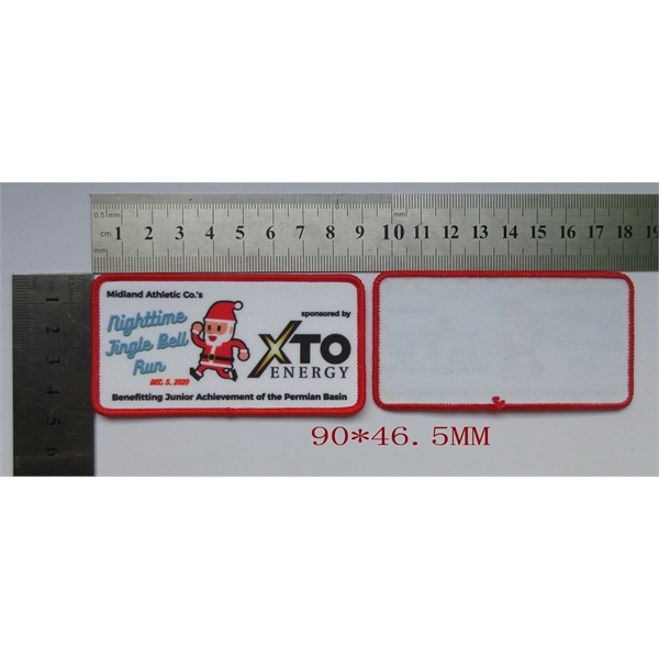 Full color sublimated patch with merrowed edge