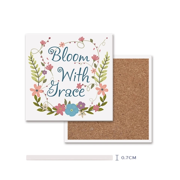 Ceramic Square Coaster with Cork Bottom 3.94"