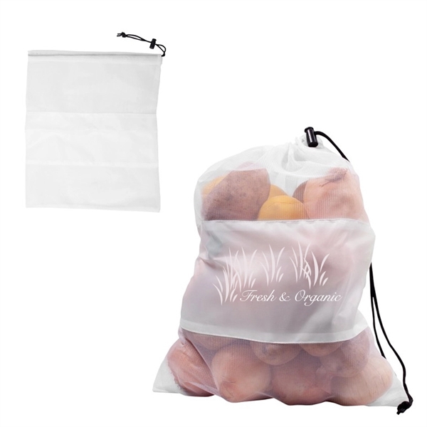 White Polyester Drawstring Bag