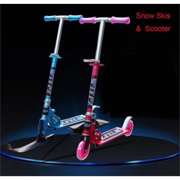 2 in 1 Snow Sled Ski Scooter for Kids