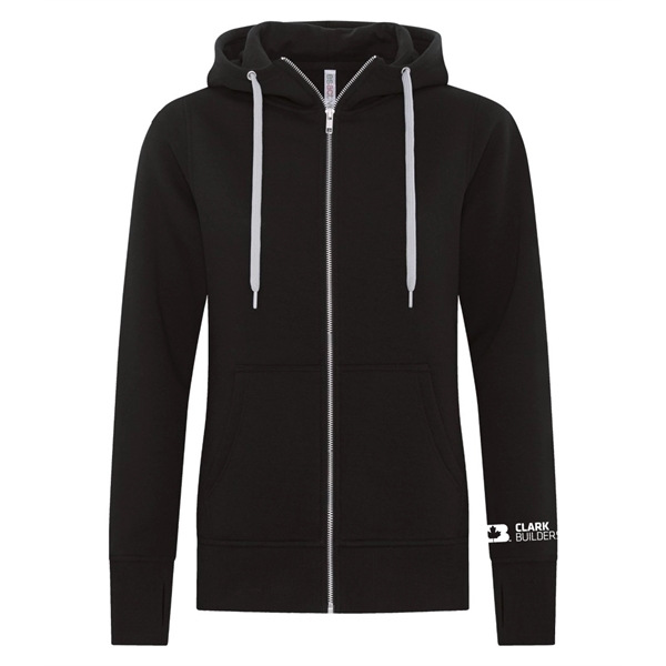 Custom Clark Builders Full Zip Ladies Hoodie -Sleeve P - L2