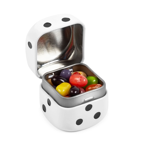 Dice Shaped Tin Filled With Jelly Belly® Jelly Beans