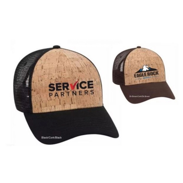 6 Panel Cork Mesh Back Baseball Cap