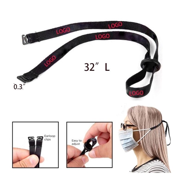 Adjustable ClipOn Ear Saver Behind The Head Face Mask Loop