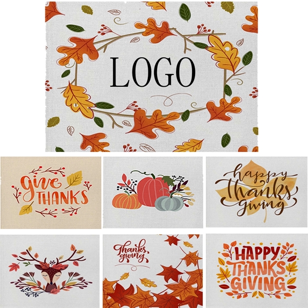 Custom LOGO Flax Placemat 12.6'' x 16.5''