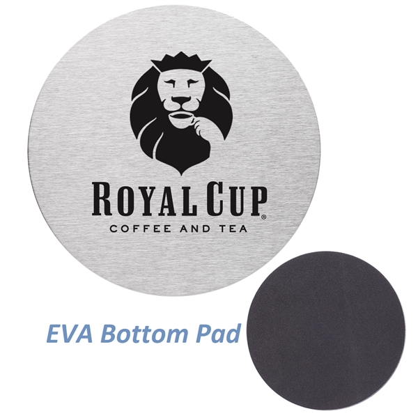 4" Round Stainless Steel Coasters w/ Custom Imprint